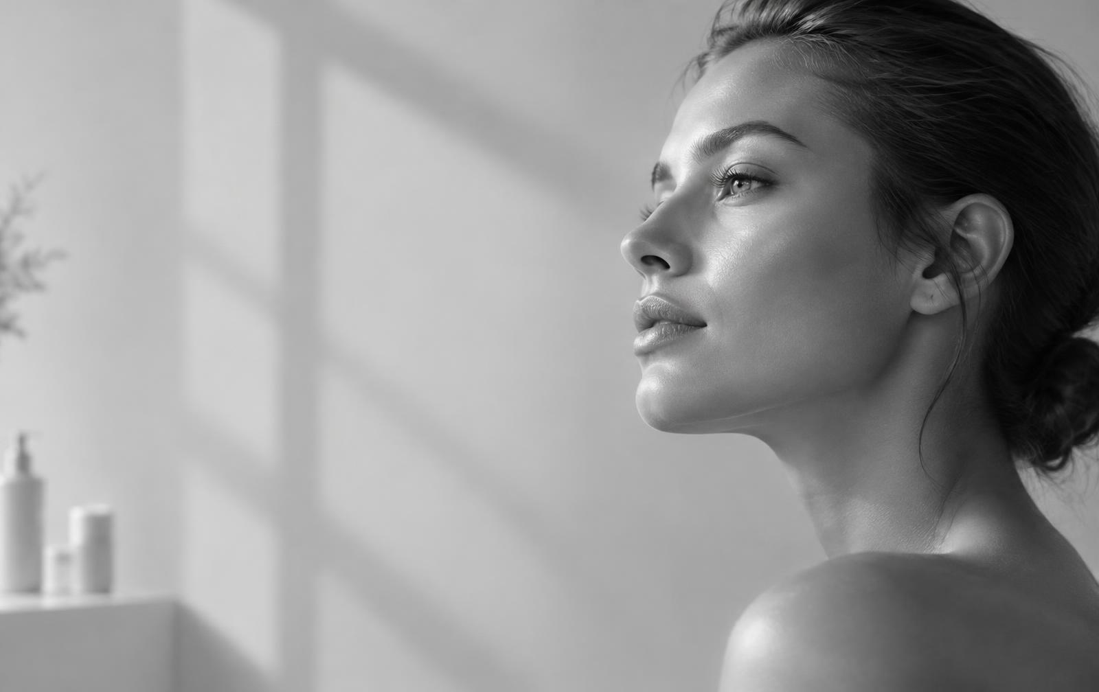 Radiant skin in soft clinic light